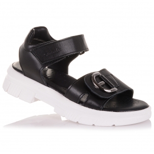 Дитяче взуття PERLINKA (Дитячі босоніжки з чорної шкіри)