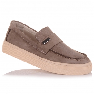 Дитяче взуття PERLINKA (Нубукові дитячі мокасини на бежевій підошві)